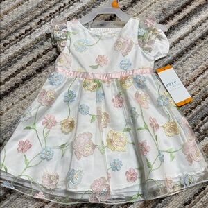 12 Month Floral Ivory Dress NWT